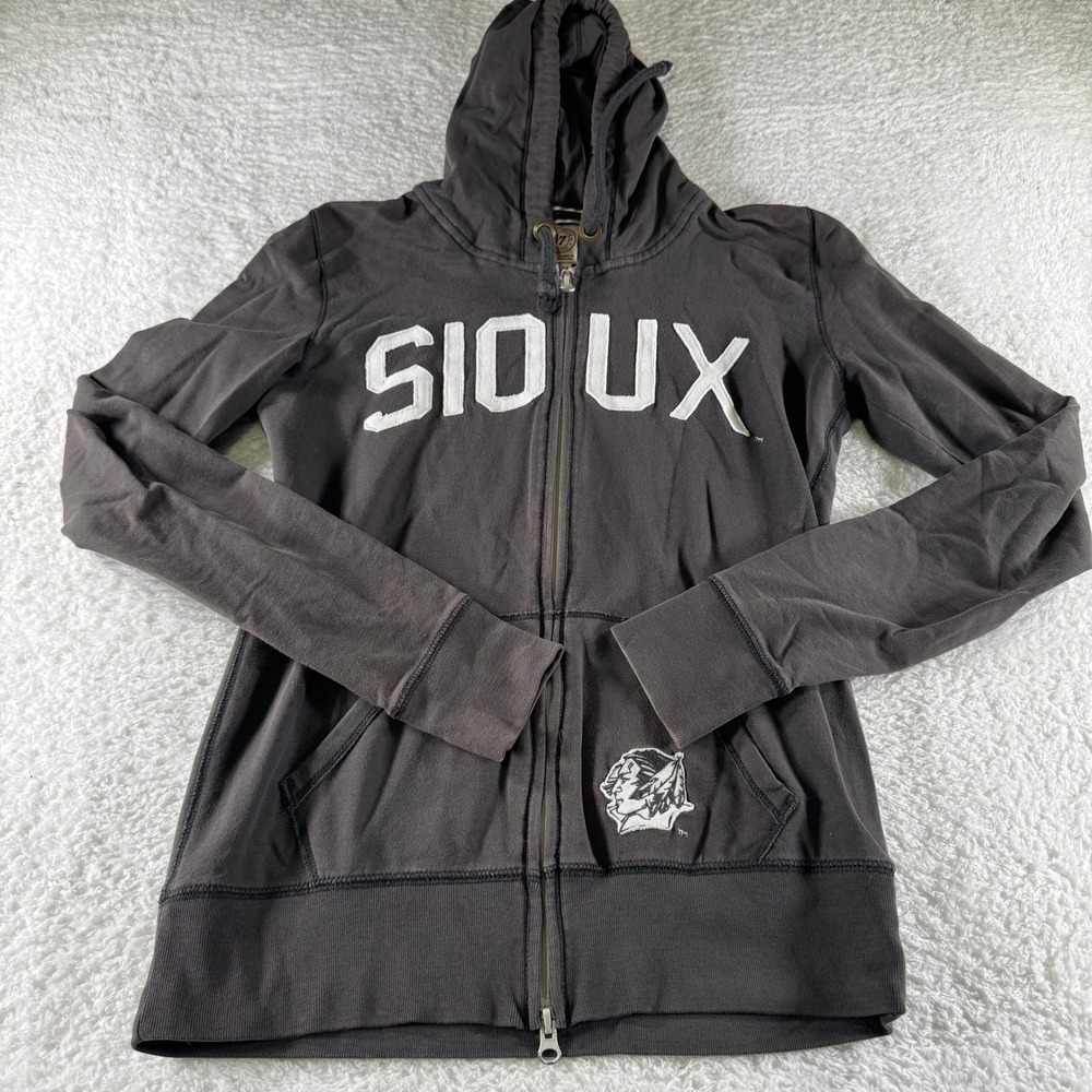 Forty Seven 47 Fighting Sioux Full Zip Women's Sweatshirt Medium Gray Hoodie